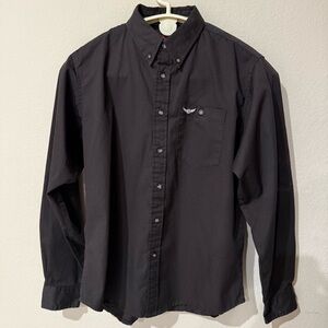 Relentless by Wrangler Trevor Brazile Shirt Black Long Sleeve Sz Boys XXL 18-20